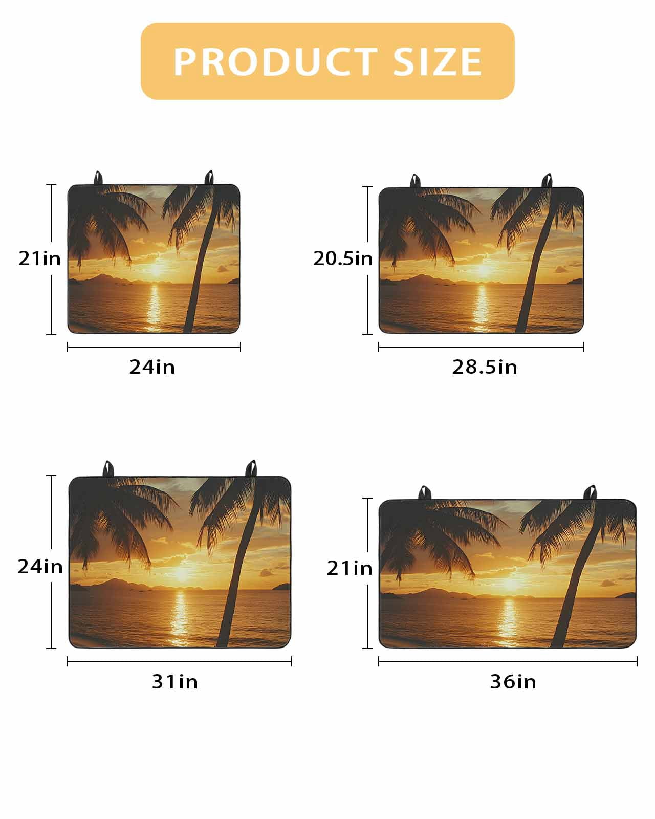 nqOlkjepod Large Induction Cooktop Protector Mat 24"x21", Ocean Sunset Stove Top Covers for Electric Stove, Palm Tree Beach Coastal Seaside Seashore Stove Burner Cover Mats, Glass Top Stove Cover