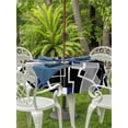 thumbnail image 3 of Outdoor Tablecloths with Umbrella Hole & Zipper, Navy Blue Black Geometric Round Tablecloth 54 Inch, Modern Color Block Abstract Waterproof Table Cloth, Patio/Pool/Picnic Table Covers, 3 of 8