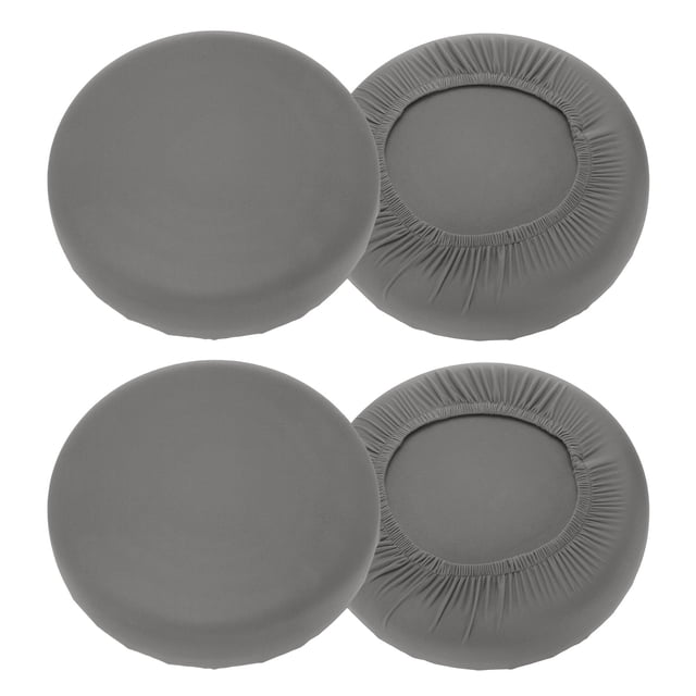 Uxcell 4 Pack Fundas de Taburete Redondas 16-20" Lavables a Prueba de Polvo con Elástico Gris Fluorescente