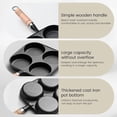 thumbnail image 5 of 4 Cup Cast Iron Egg Frying Pan,Household Cast Iron Fried Egg Pan with Wooden Handle,Egg Burger Omelette Pot Pancake Pot Cooker Griddle,Breakfast Non-Stick Skillet for Egg,Kitchen Cooking Tool (Black), 5 of 10