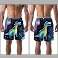 thumbnail image 3 of luoweisi Men's Beach Shorts Quick Dry Swim Trunks with Mesh Lining Cartoon Dinosaur XL, 3 of 5