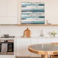 thumbnail image 6 of Turquoise Grey Wooden Wall Art Painting on Canvas, Farmhouse Teal Wood Canvas Art Home Prints Wall Art Framed Modern Artwork for Living Room Bedroom Wall Decor 8x8in, 6 of 9