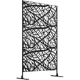 thumbnail image 1 of Weather & Rust Resistant Privacy Screen - Metal Decorative Fence Panel for Patio, Garden, Backyard - 70" x 48" Freestanding Laser Cut Galvanized Steel Outdoor Privacy Wall, 1 of 7