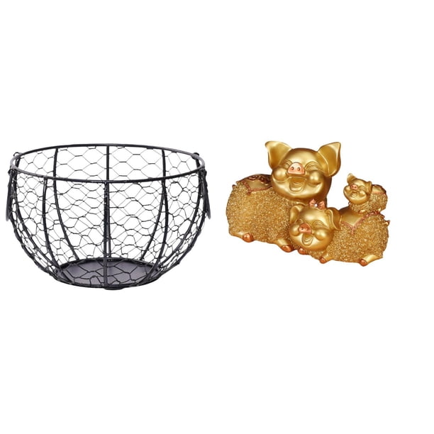Cesta de huevos,Cesta multiusos para huevos,cesta tejida de alambre de hierro,Cesta de almacenamiento de alambre para huevos Cesta de almacenamiento portátil,Figura de escritorio,Figura de