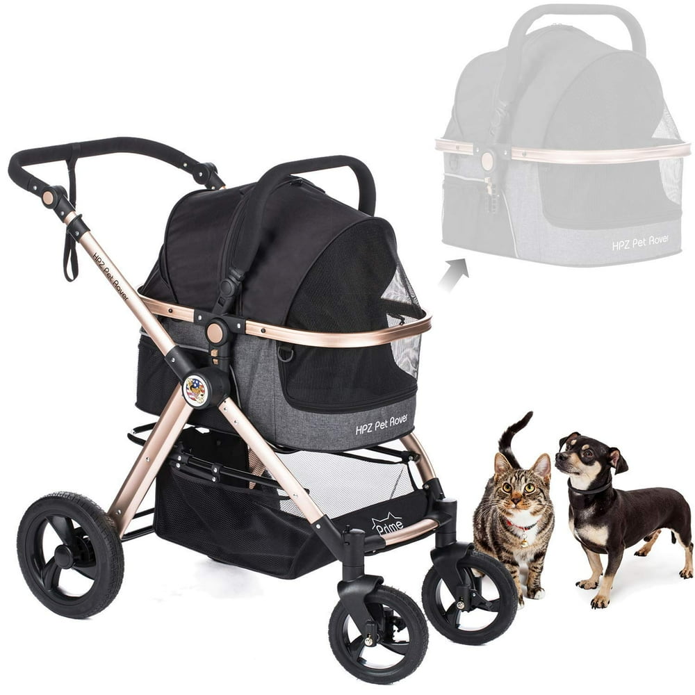 HPZ, Medium, 3 in 1 Pet Stroller, Black