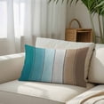 thumbnail image 3 of Aqua Brown Ombre Queen Size Pillow Cover, Pillowcase Protectors with Zipper, Breathable Decorative Throw Pillow Case Cover, Vintage Country Wooden Pillow Shams for Couch Sofa 20x30Inch, 3 of 8