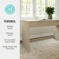 thumbnail image 6 of Martha Stewart Home Office Modular 2 Drawer Desk in Light Natural with Brushed Gold Hardware, 6 of 11