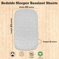 thumbnail image 2 of 2 Pack Bedside Sleeper Bassinet Fitted Sheets, Organic Cotton, 33x20x4 Inches, Compatible with Pads Size Between 17-21 in Width, 29-33 in Length, and 1.5-4 in Thick, 2 of 3