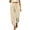 Beige, variant on Womens Textured Woven Jogger Pants Elastic Drawstring High Waisted Side Hidden Pockets Button Decor Cuff Loose Summer Casual Trousers