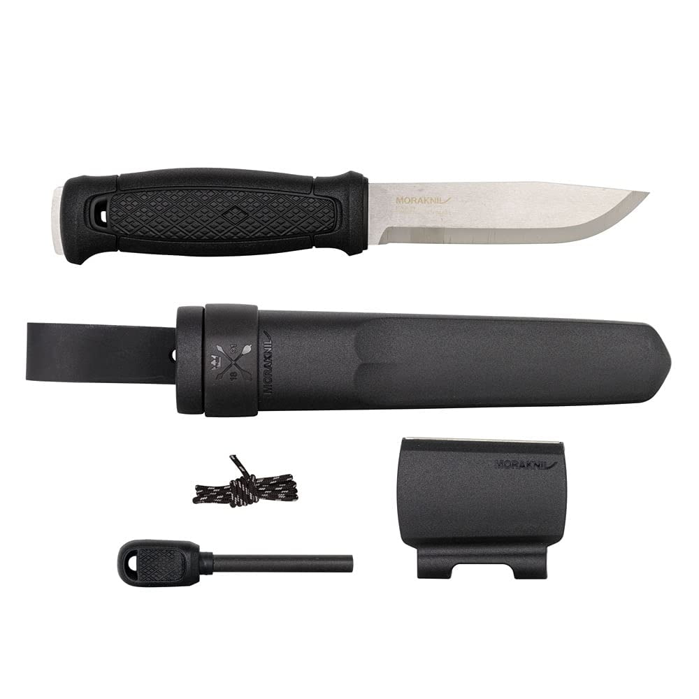 Morakniv Garberg Sandvik Stainless Steel Full-Tang Fixed-Blade Survival Knife with Sheath and Fire Starter, 4.3 Inch