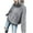 Gray, variant on Women's Turtleneck Sweater Chunky Long Sleeve Knitted Pullover High Low Hem Trendy 2025 Fall Winter Basic Jumper Top Gray XXXL