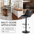 thumbnail image 6 of SAETSFEG Bar Stools, Adjustable Swivel Counter Height Bar Stool with Footrest, Modern PU Leather Bar Chairs for Kitchen Island, Dining Room, Black, 6 of 7