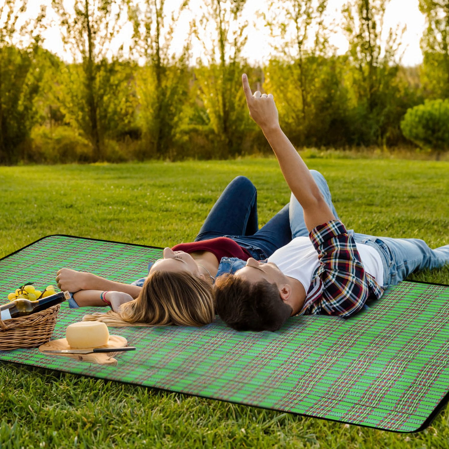 Portable Folding Waterproof Picnic Blanket Mat Rug Outdoor Camping Travel L 