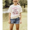 thumbnail image 3 of Promoted to Big Sister Shirt for Girls Pink Western Cowgirl Boots Floral Cute Sibling Tee Natural Shirt Youth Small, 3 of 8