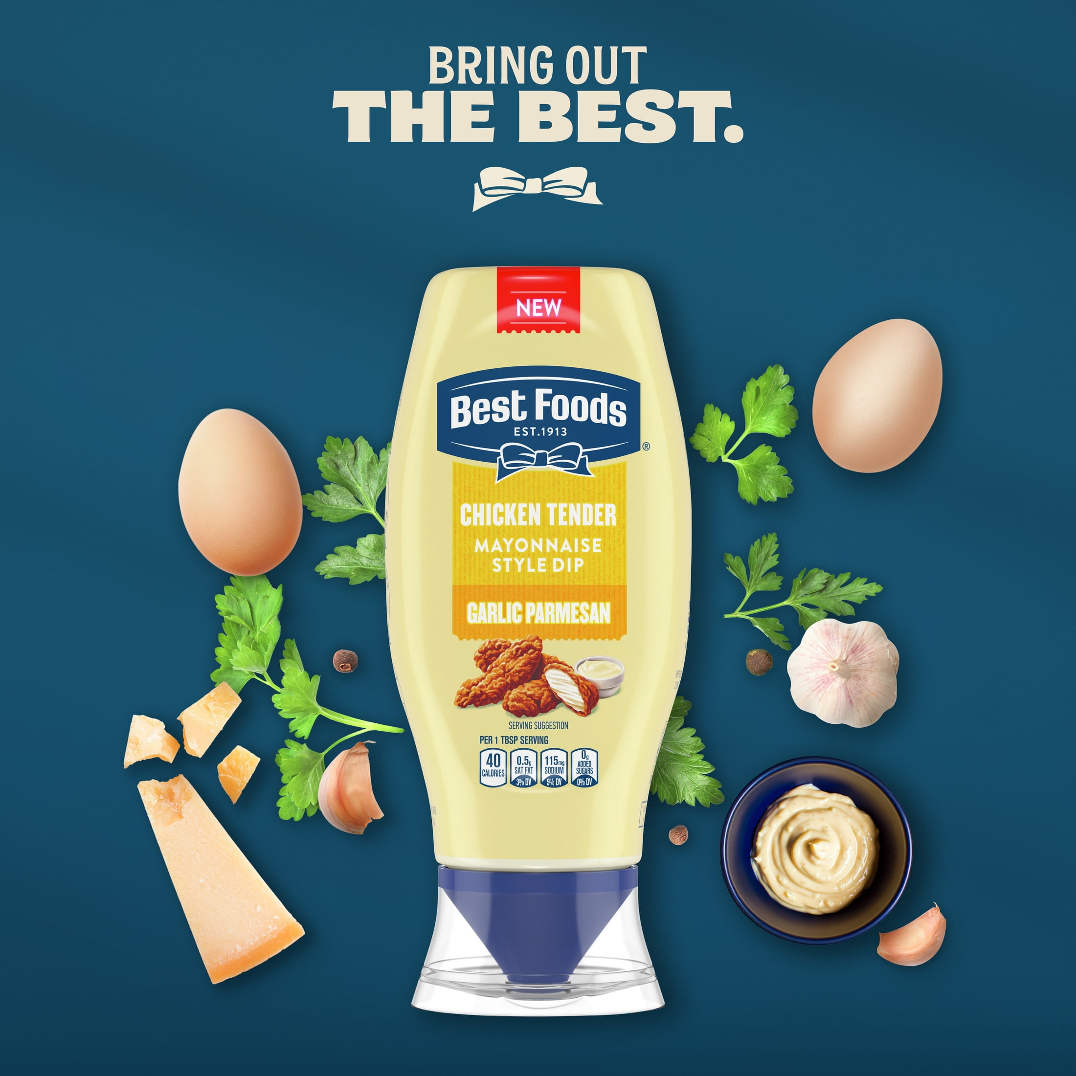 Best Foods Garlic Parmesan Chicken Tender Mayonnaise Style Dipping Sauce, 11.5 fl oz Squeeze Bottle