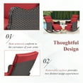 thumbnail image 7 of HOMREST Outdoor Recliner Set of 2, Wicker Reclining Patio Chair with 150°Adjustable Backrest & Extended Footrest & Removable Cushion for Garden, Burgundy, 7 of 7