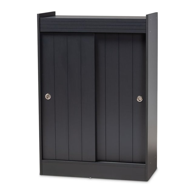 Baxton Studio Armoire à Chaussures d'Entrée en Bois à 2 Portes Finition Grise