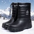 thumbnail image 4 of LONKITO Men's Snow Boots Insulated Mid-Calf Round Toe Warm Winter Pull-On Fleece Lined Boots, 4 of 6