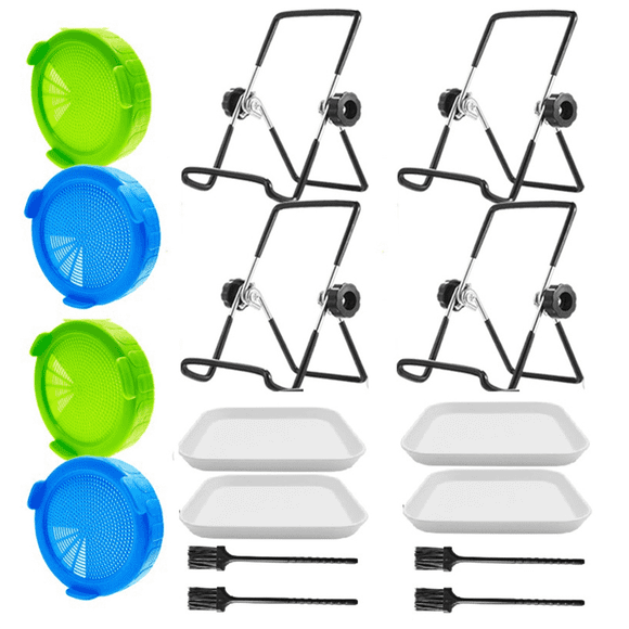 Tapa de germinación de boca ancha para tarro de albañil, soporte de germinación, tapa con boquilla de vertido para tarro de albañil, adecuada para cultivar brotes de soja