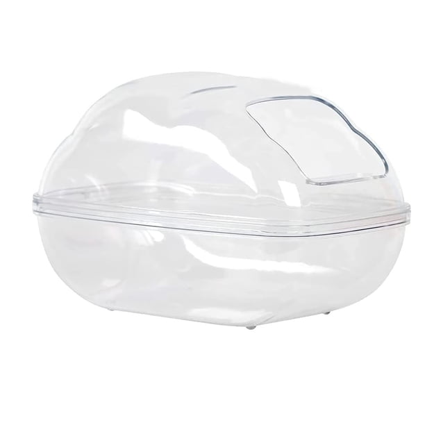 Caja de Arena para Baño de Hámster, Hábitat de Plástico Transparente con Tapa Desmontable, Visión de 360° para Ratones/Gerbos, Incluye Pala para Fácil Limpieza