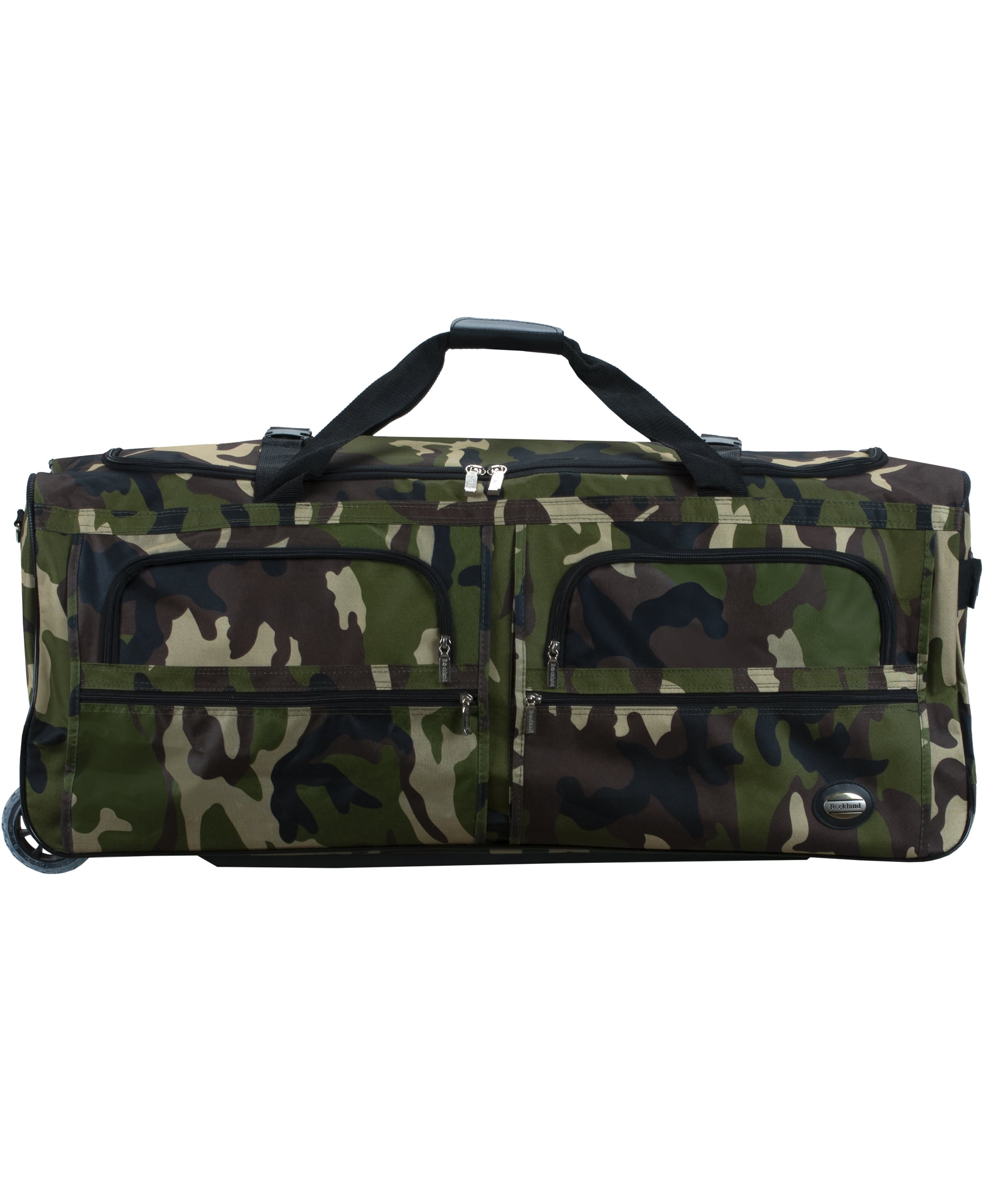 Rockland Adult 36" Wheeled, Adjustable Straps, Telescopic Handle, Pockets, Soft-Sided Travel Duffel Bags, Green