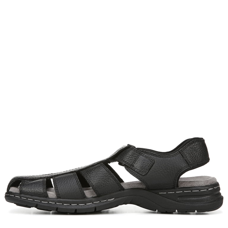 Dr. Scholls Gaston Men Black Leather Fisherman Sandals Size 13M Amazon.com | Dr. Scholl main image 3