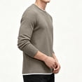 thumbnail image 6 of XRoczxe Men's Thermal Waffle Knit Long Sleeve T-Shirt, Crew Neck Slim Fit Textured Henley Top, Casual Basic Undershirt for Fall Winter Layering, 6 of 8