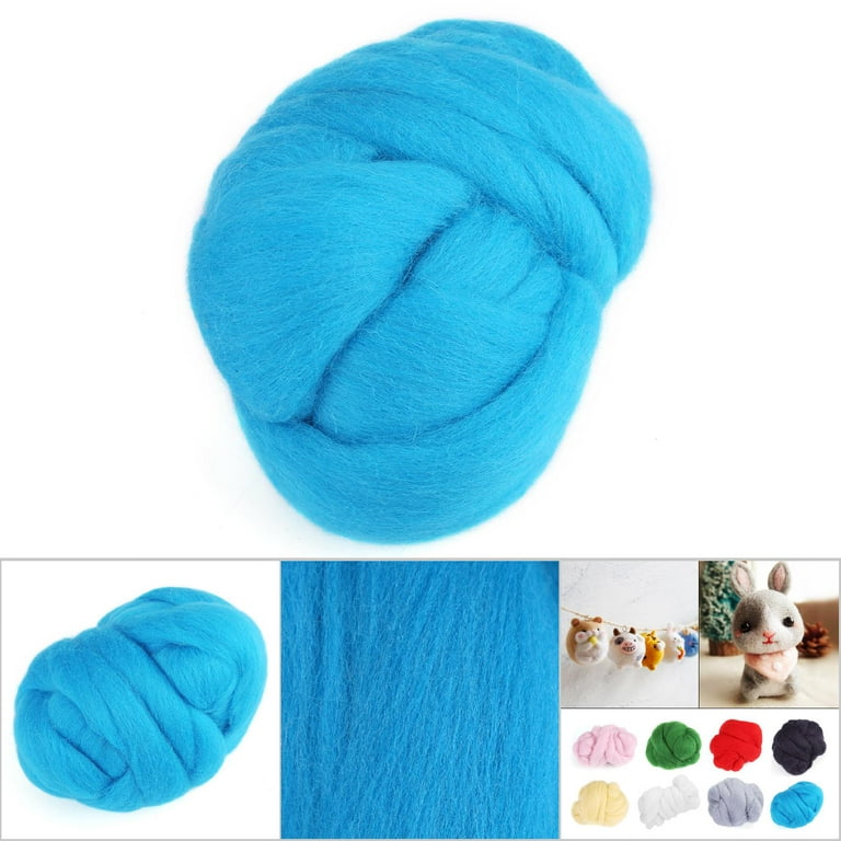 Multicolor Wool Soft Fibre Roving Set+Needle Felting Kit Hand Craft  Spinningss