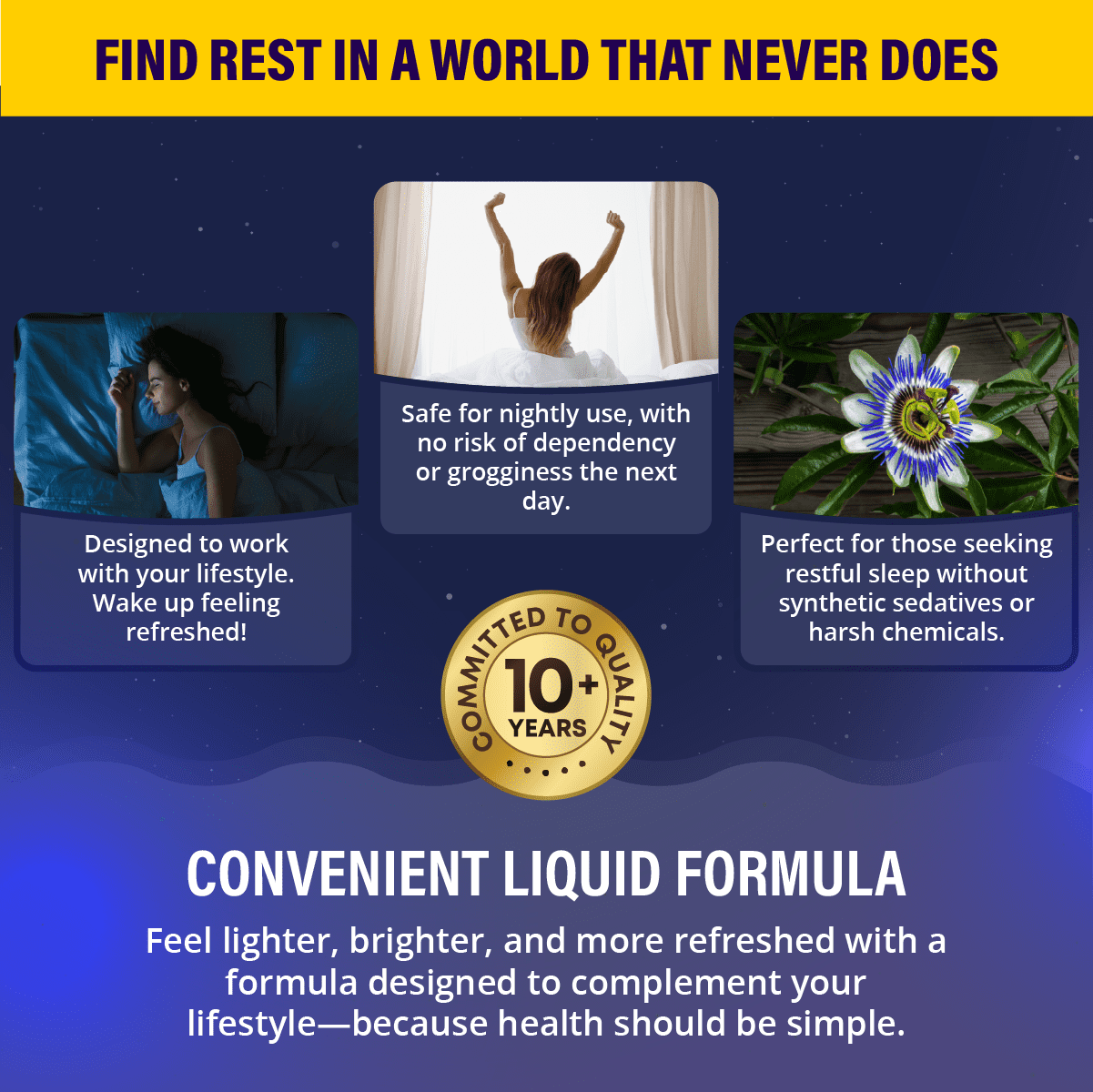 Rejuvica Health Nocturest-Liquid Sleep Supplement Men & Women-Melatonin, Magnesium, Chamomile & More