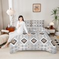 thumbnail image 4 of Manfei Bohemian Aztec Bedding Comforter Set for Adult, Grey Tribal Geometric Twin Comforter Sets, Southwestern Reversible Bedding Set, Super Cozy Room Decor, 2pcs, 4 of 8