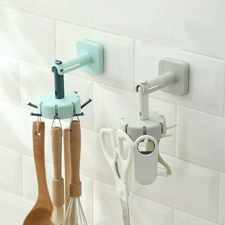 

SunSunrise Rotate Hook Folding 360 Degree Rotatable PP Wall Hanging Storage Rack for Kitchen