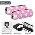 thumbnail image 4 of Fotbe Pink And White Polka Dot Estuche para Lápices de Cuero con Estampado, Estuche con Cremallera Resistente, Organizador Compacto y Elegante para Papelería, 4 of 7