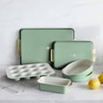 thumbnail image 2 of GreenPan Bakeware Set, 7 Piece Nonstick Ceramic Baking Sheets, Cake Pans, Loaf Pan, Muffin Tin, Cooling Rack, Green, 2 of 11