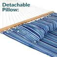 thumbnail image 6 of Sunnydaze 2-Person Quilted Polyester Spreader Bar Hammock, 450 lb Capacity - Breakwater Stripe, 6 of 11