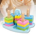 thumbnail image 3 of Bloques de formas geométricas de madera Color para regalos de cumpleaños de bebés Búho Zulema Apilador clásico, 3 of 8