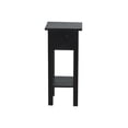 thumbnail image 2 of HomeStock Narrow Side End Table, Fully Assembled, 25.75" H x 11.75" W x 10.50" D, Stylish Two-Tier Design with Drawer, Perfect for Bedside or Sofa Use-Color:Distressed Black, 2 of 6