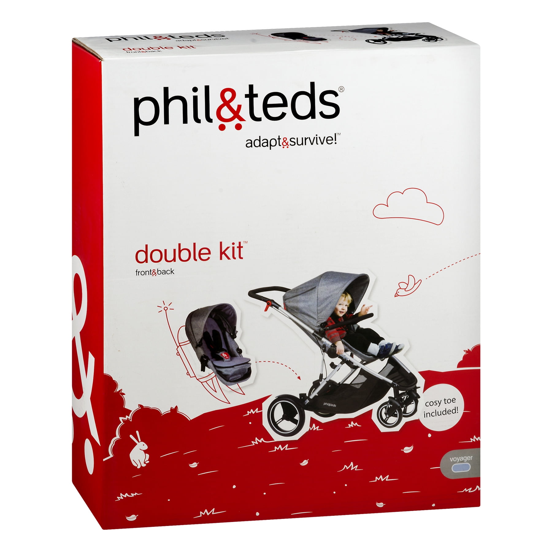 Phil & Teds Voyager Double Kit, Black, 1.0 CT - Walmart.com