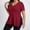 Red, variant on Swuxness Women Short Sleeve Plus Size T Shirts, Spring and Summer Casual Tops, Ladies V-Neck Solid Color Comfortable Fashion Loose Pullover Tee Red, XXXXL