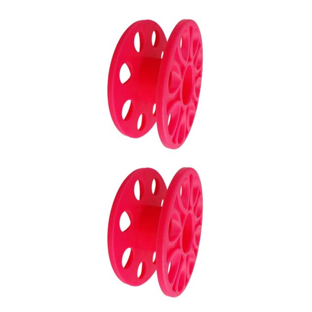 Youkk Plastic Convenient Hanging Diving Finger Spool Reel With Anti-corrosion Coating Professional Rose Red 2Set