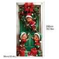 thumbnail image 3 of 35x79 Inch Elastic Elf Door Cover, Funny Green Elf Legs Front Door Fabric Wrap, Stretchable Christmas Holiday Entrance Banner, Winter Party Outdoor Decor Mural, 3 of 5