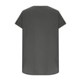 thumbnail image 5 of Women's Cotton Linen Shirts Short Sleeve Deep V Neck Button Down Casual Loose Fit Solid Color Basic Tees Gray, 5 of 8