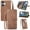 Brown, variant on Dteck for iPhone 17 (2025) Wallet Case with Credit Card Holder Zipper Pocket, Magnetic Flip Folio Book PU Leather Phone Case Shockproof Wristlet Strap Cover for Women Men, Red