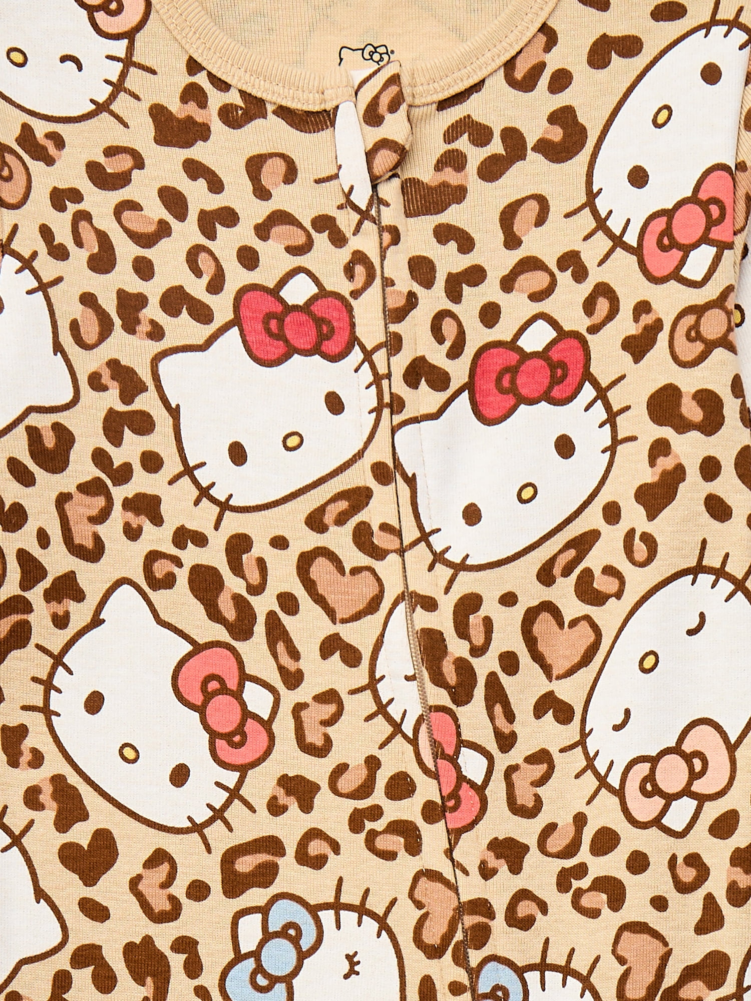 Hello Kitty Baby Girls Two-Way Zip Front Footed Pajama One-Piece, Sizes 0-6/9M