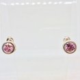 thumbnail image 2 of October! 7mm Pink Cubic Zirconia & Sterling Silver Earrings 9780Jb, 2 of 6