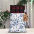 thumbnail image 5 of Rocae Rose Flowers Print Christmas Drawstring Linen Gift Bag with Drawstrings Treat Bag Goody Present Bags for Christmas Party Favor, 5 of 8