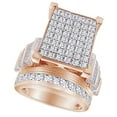 thumbnail image 2 of AFFY Round & Baguette Shape White Natural Diamond Engagement Ring In 10k Rose Gold (0.50 cttw) Ring Size-5.5, 2 of 2