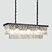 thumbnail image 3 of MEELIGHTING 12-Lights Modern Rectangular Crystal Chandeliers Rectangle Contemporary Linear Pendant Ceiling Light Fixture for Kitchen Island Dining Room Bar, Black 47 Inch, 3 of 3
