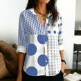 thumbnail image 3 of Otvok Womens Shirts Causal Button Tops Long-Sleeve Collared Shirt Polka-Dot Turndown Collar Shirt, 3 of 7