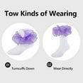 thumbnail image 2 of 3Pairs Girls Ruffle Socks Toddler Double Lace Sock Turn Cuff Frilly Dress Socks Pageant with Ruffles Little Baby Girl Kids, 2 of 7