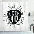 thumbnail image 1 of Ambesonne Rock Music Shower Curtain, Lets Rock Words, 69"Wx84"L, Black White, 1 of 3